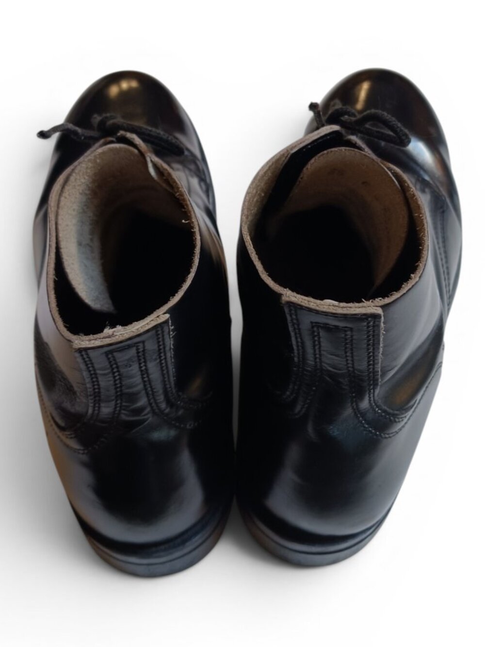 Vintage 90's  Military Issue Black Leather Boots 8.5E  Oil Resistant Rubber Sole - Picture 4 of 16
